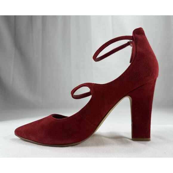 MARC FISHER RED SUEDE Mary Jane Style PUMP SIZE 10M - Picture 2 of 14